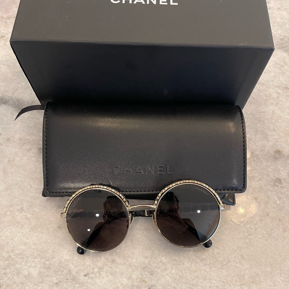CHANEL round sunglasses interlocking CC 100% authentic